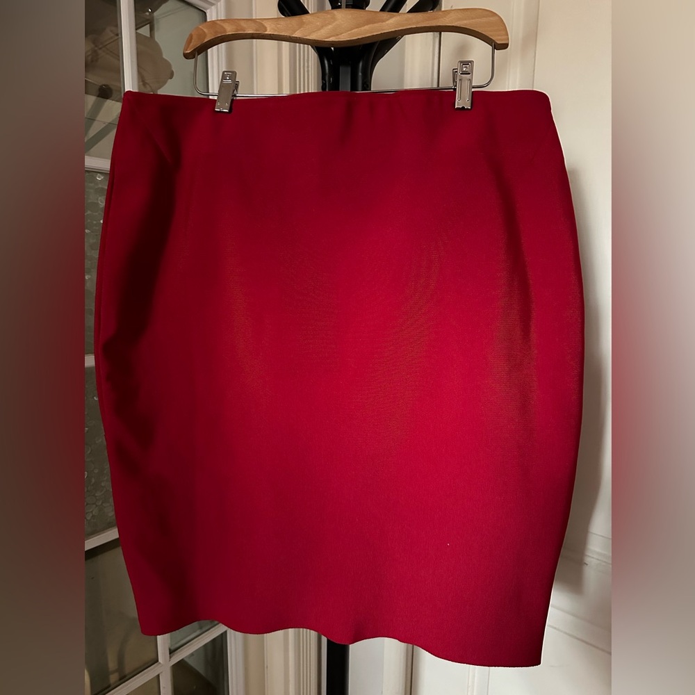 Red Pencil Skirt | Spandex Size 3XL